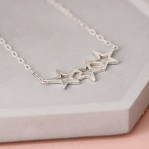 sterling silver multi star necklace