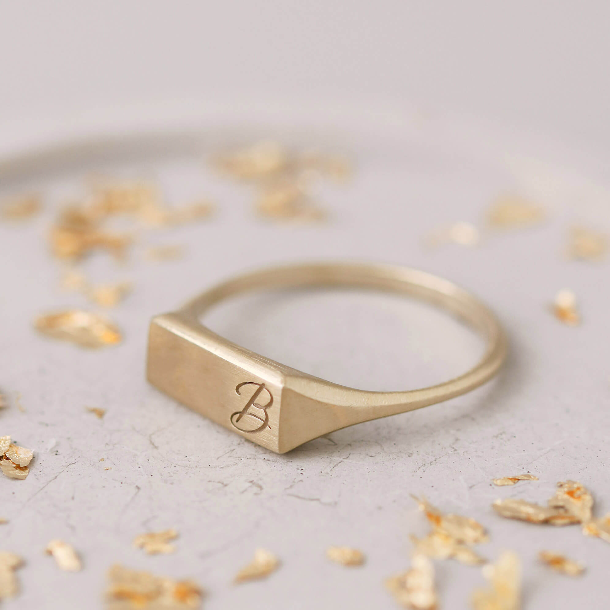 Personalised Initial 9ct Gold Signet Ring For Women