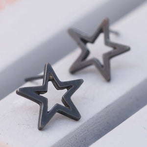 black star earrings