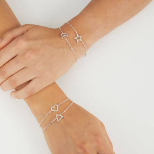 Dainty silver moon bracelet