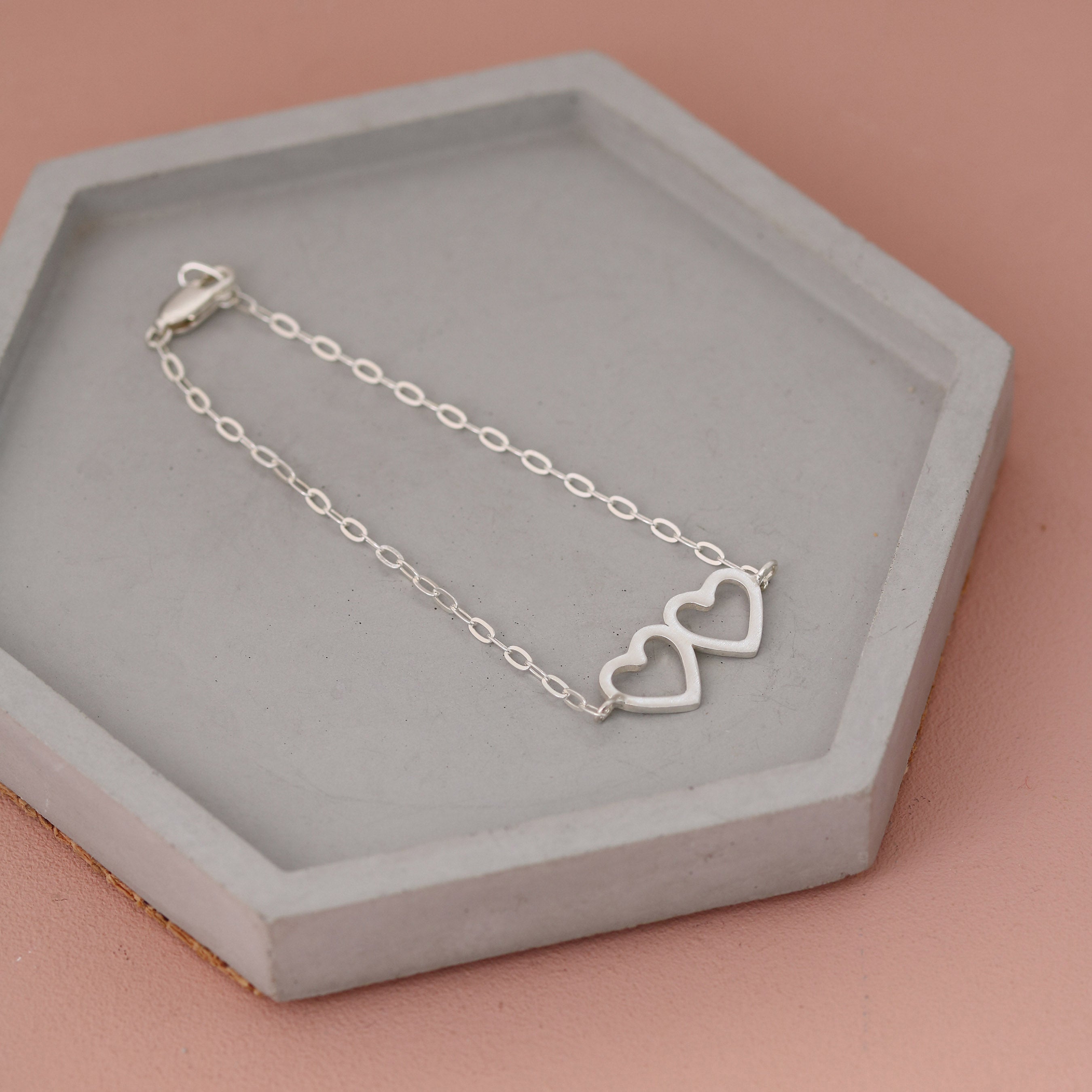 Double Interlocking Heart Bracelet