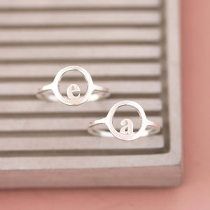 sterling silver initial ring