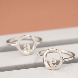 Initial ring silver