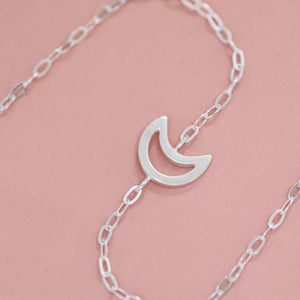 silver moon stacking bracelet