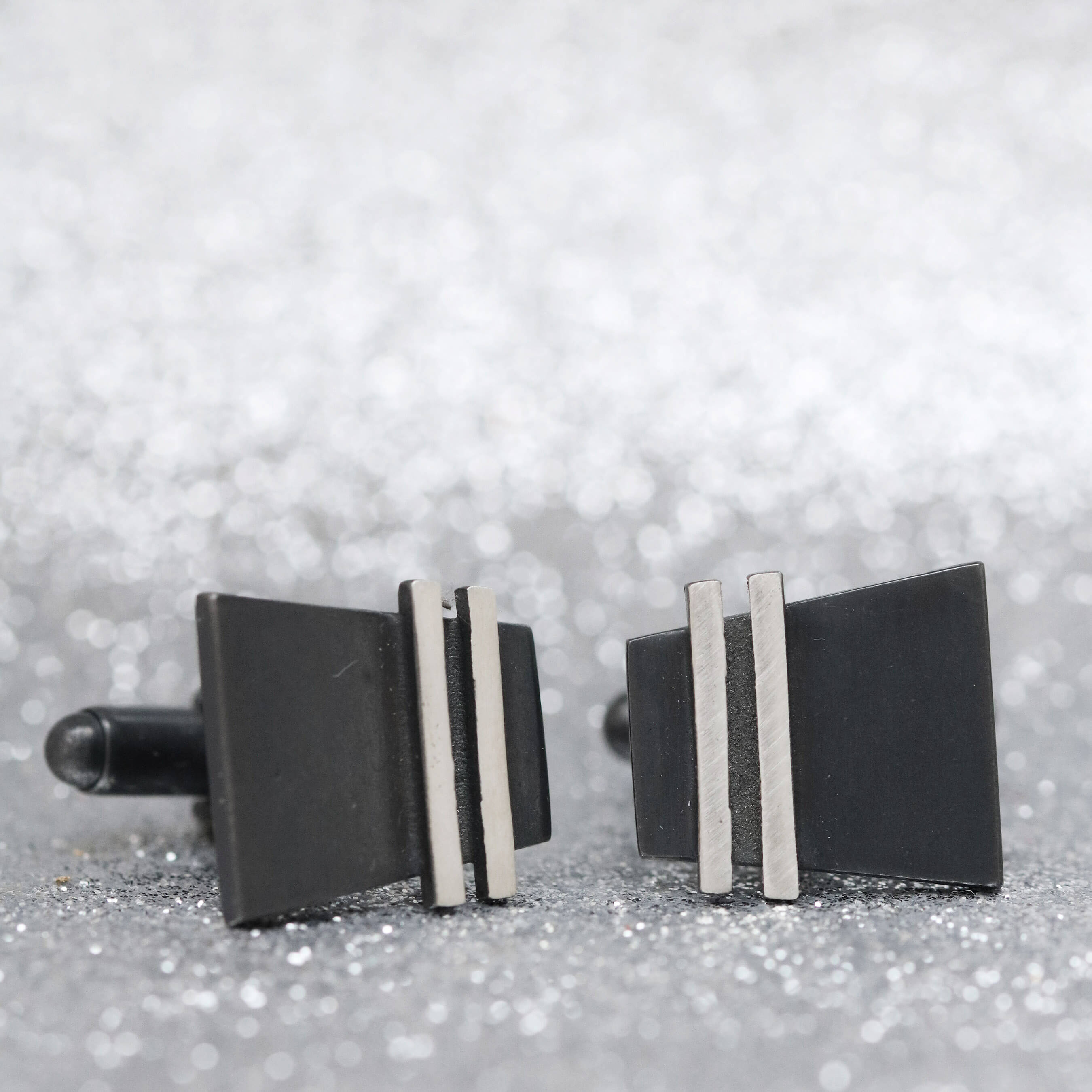 Black Pinstripe cufflinks