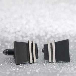 Black Pinstripe cufflinks