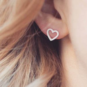 Silver heart earrings 