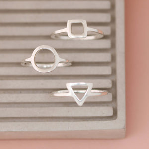 Silver Geometric shape ring