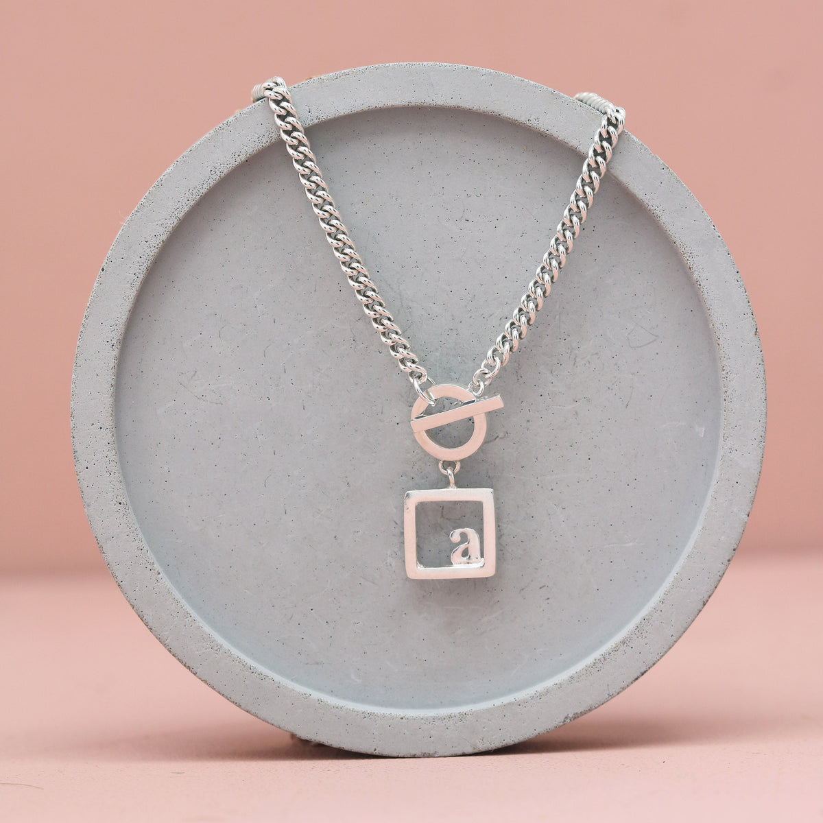 Sterling silver letter necklace