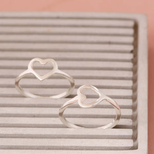 heart shape ring silver