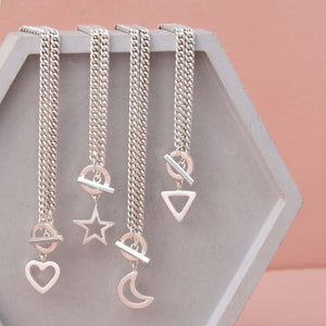 Silver toggle necklace uk