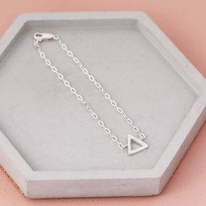 Silver triangle bracelet