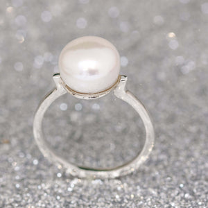 White Pearl Cocktail Ring