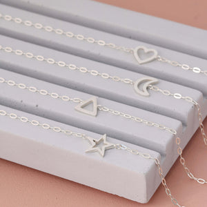 simple moon silver bracelet 