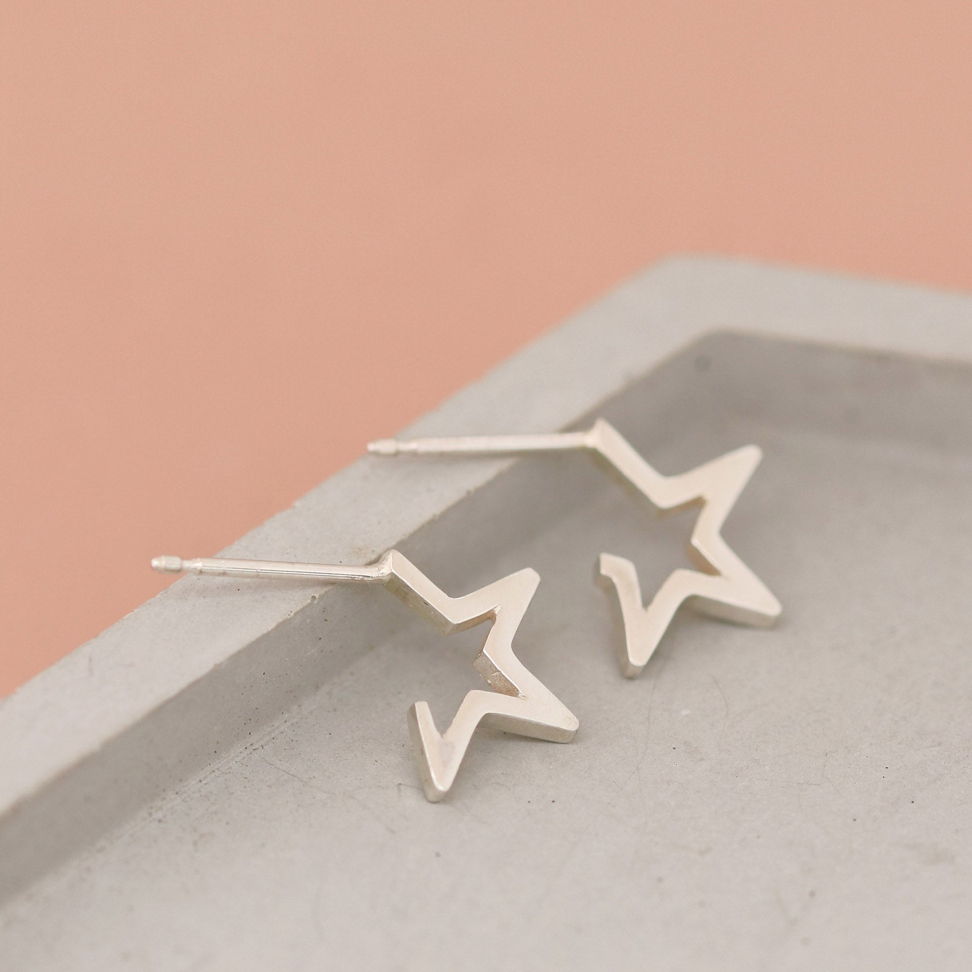 Star Shaped Hoop Earrings