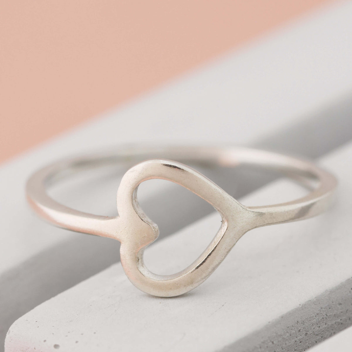 heart shape ring silver