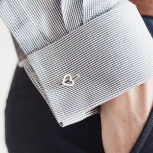 Sterling silver heart cufflinks