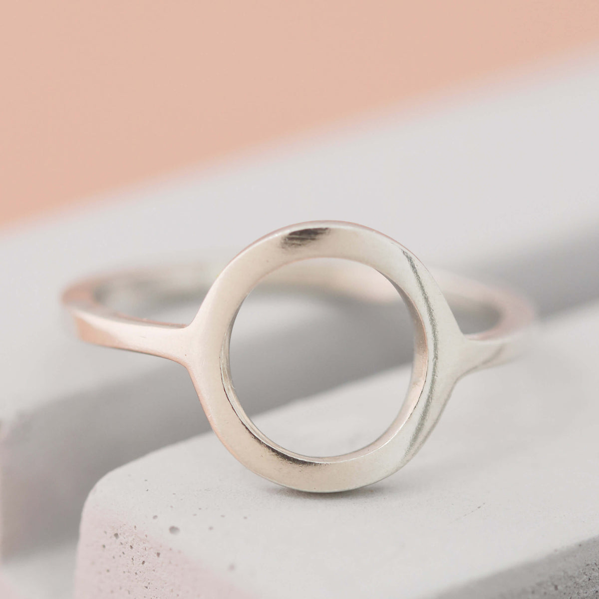 open circle ring silver