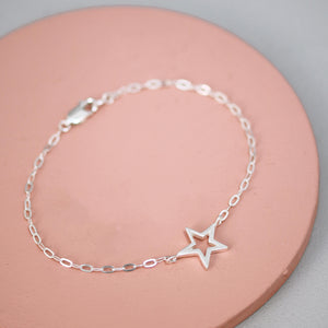 silver star stacking bracelet