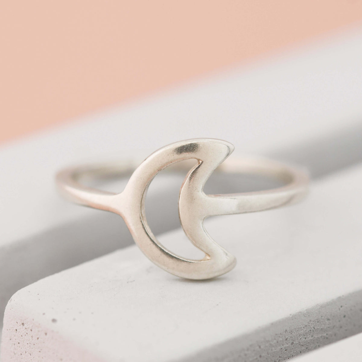 silver moon ring