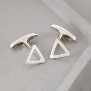 Sterling silver triangle cufflinks