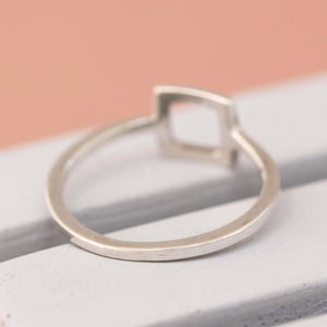 Square shape ring silver