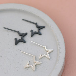 Star shaped hoop earrings