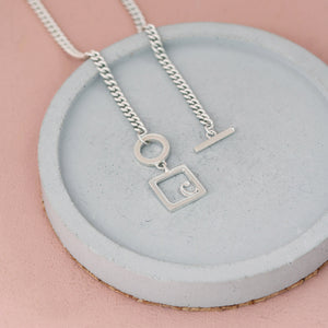 Toggle Sterling silver letter necklace