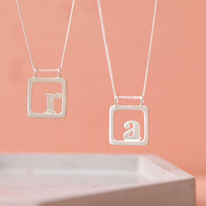 sterling silver initial pendant necklace