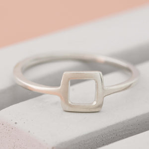 sterling silver square ring