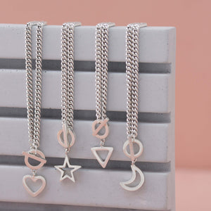 symbol sterling silver toggle necklace