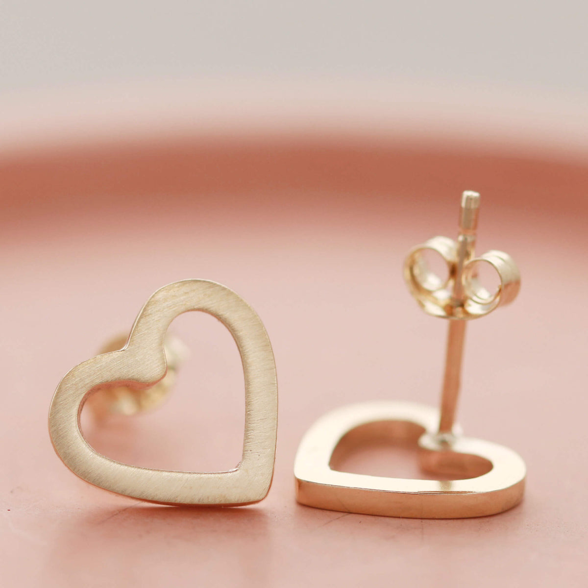 9ct gold heart earrings